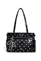 Glossy Polka Dot Tote - Black