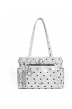Glossy Polka Dot Tote - White