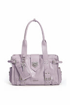 Heart Buckle Biker Bag - Lilac