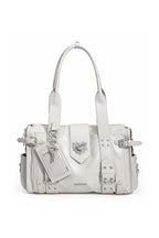 Heart Buckle Biker Bag - Beige