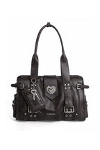 Heart Buckle Biker Bag - Brown