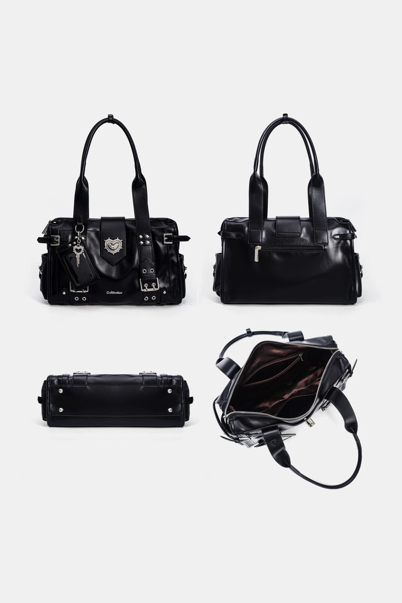 Heart Buckle Biker Bag - views