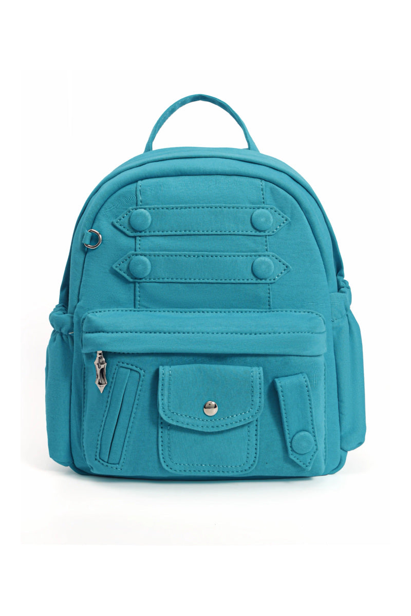 Military Strap Mini Backpack - Lake Blue