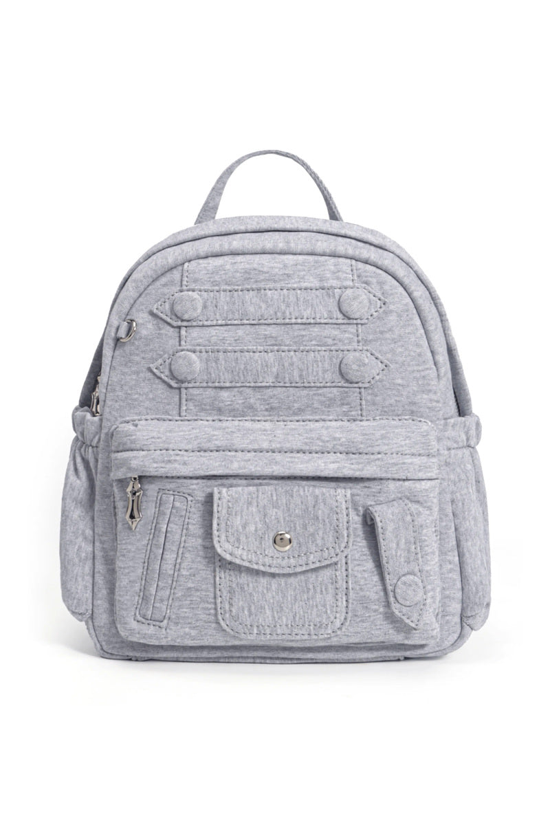 Military Strap Mini Backpack - Heather Gray