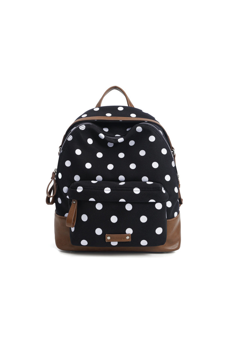 Polka Dot Commuter Backpack - Black