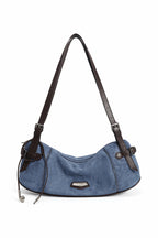 Soft Texture Baguette Bag - Dark Blue