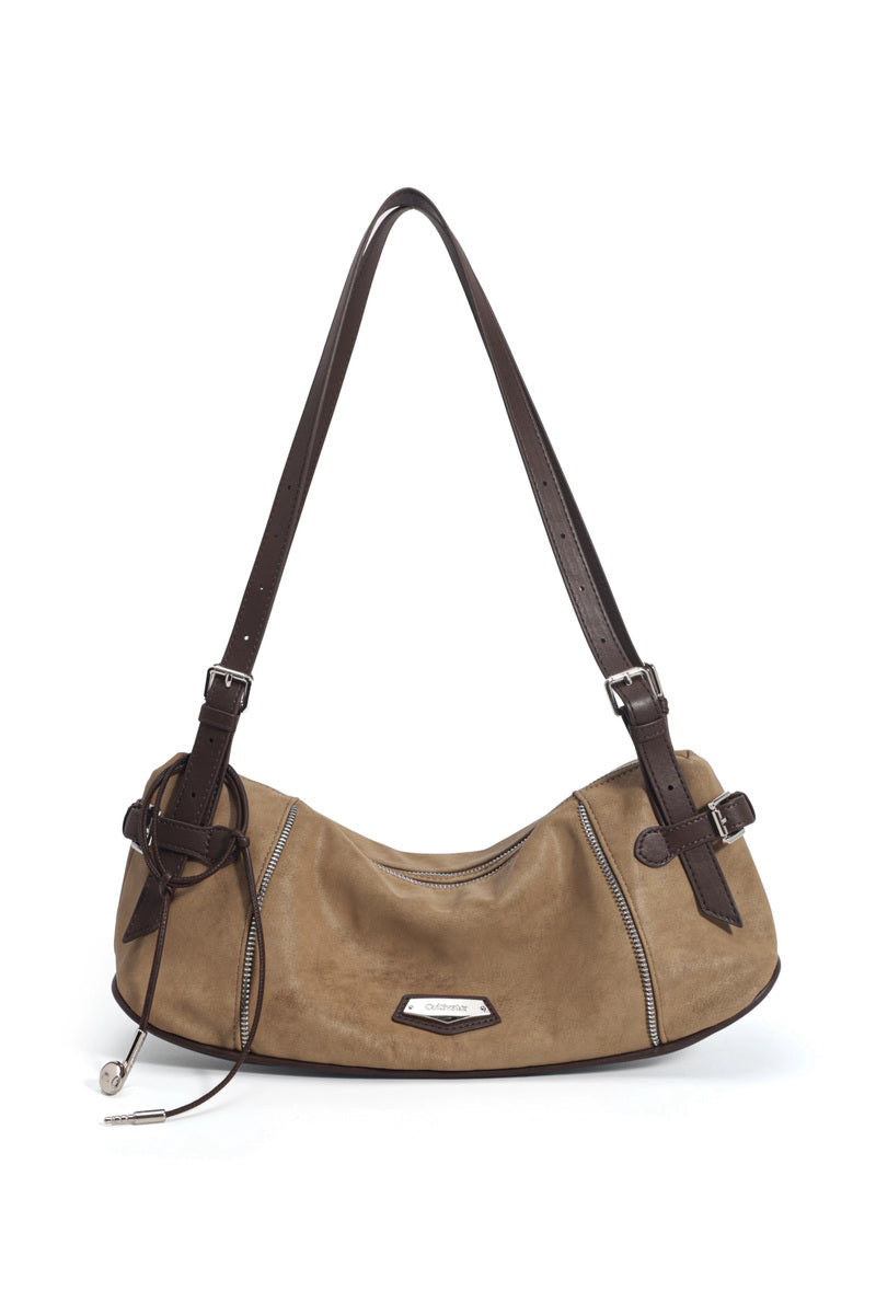 Soft Texture Baguette Bag - Tan