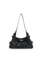 Zip Detail Hobo Bag - Black