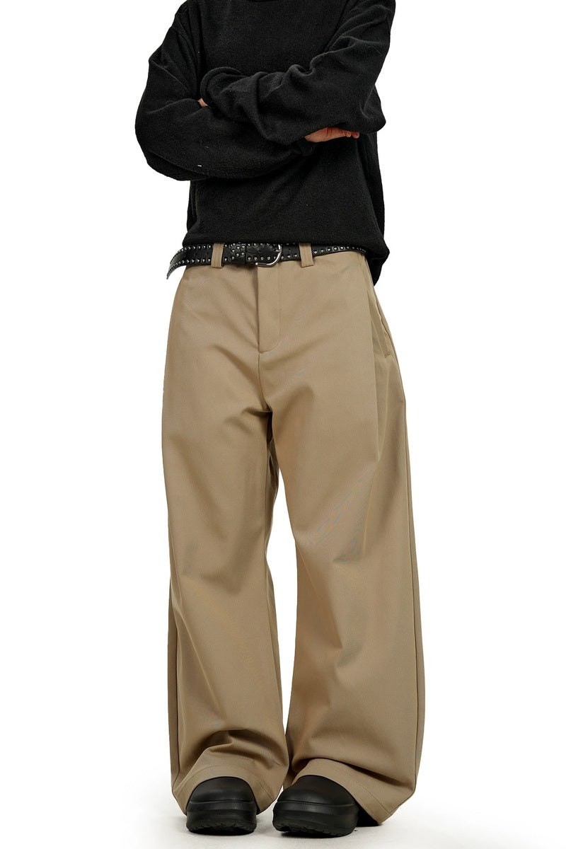 Curved Sorona Blend Trousers – Khaki – front view