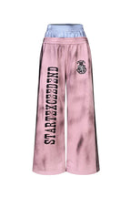 Distressed Striped Double Waist Trackpants