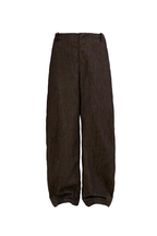Textured Ribbed Straight Trousers