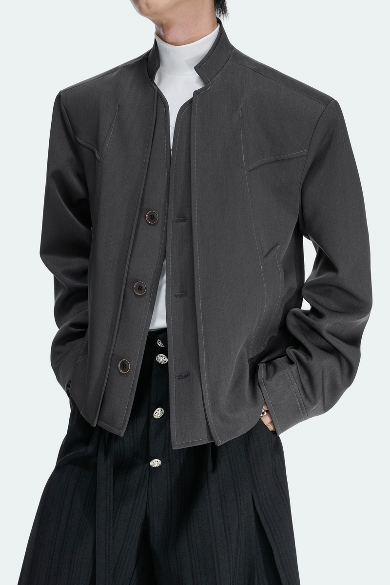 Deconstructed Layered Blazer Jacket