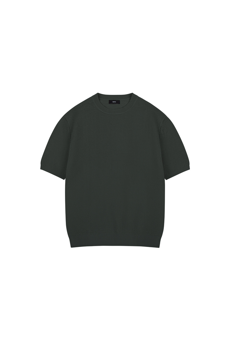 Waffle Knit Crewneck T-Shirt