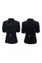 Asymmetric Striped Strap Shirt