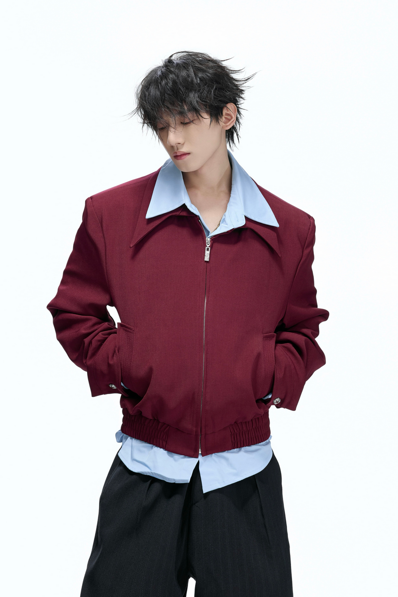 Layered Shirt Panel Jacket
