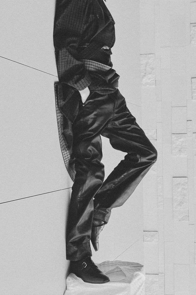 Waxed Slim Straight Jeans