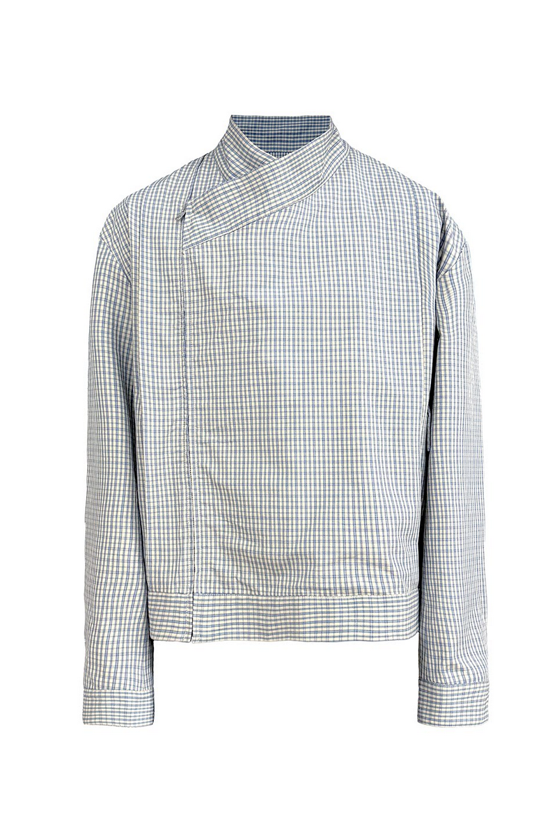 Pleated Wrap Collar Jacket
