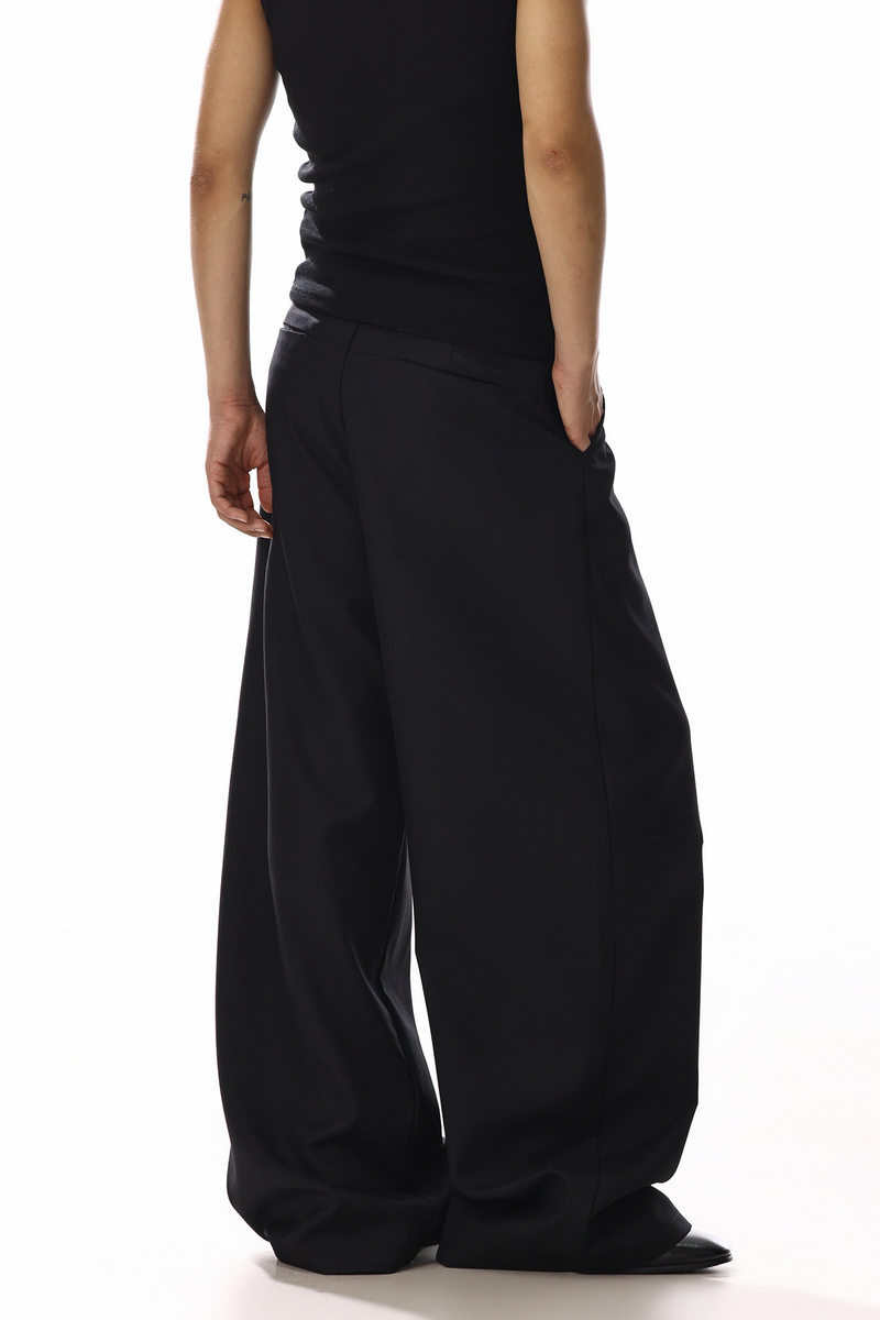 Draped Wide Leg Trousers
