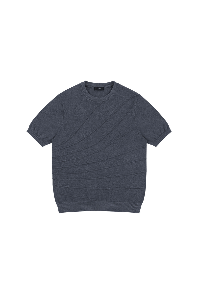 Jacquard Cotton Knit T-Shirt