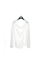 Textured Asymmetric Button Top