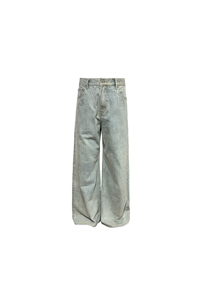 Slub Straight Leg Jeans