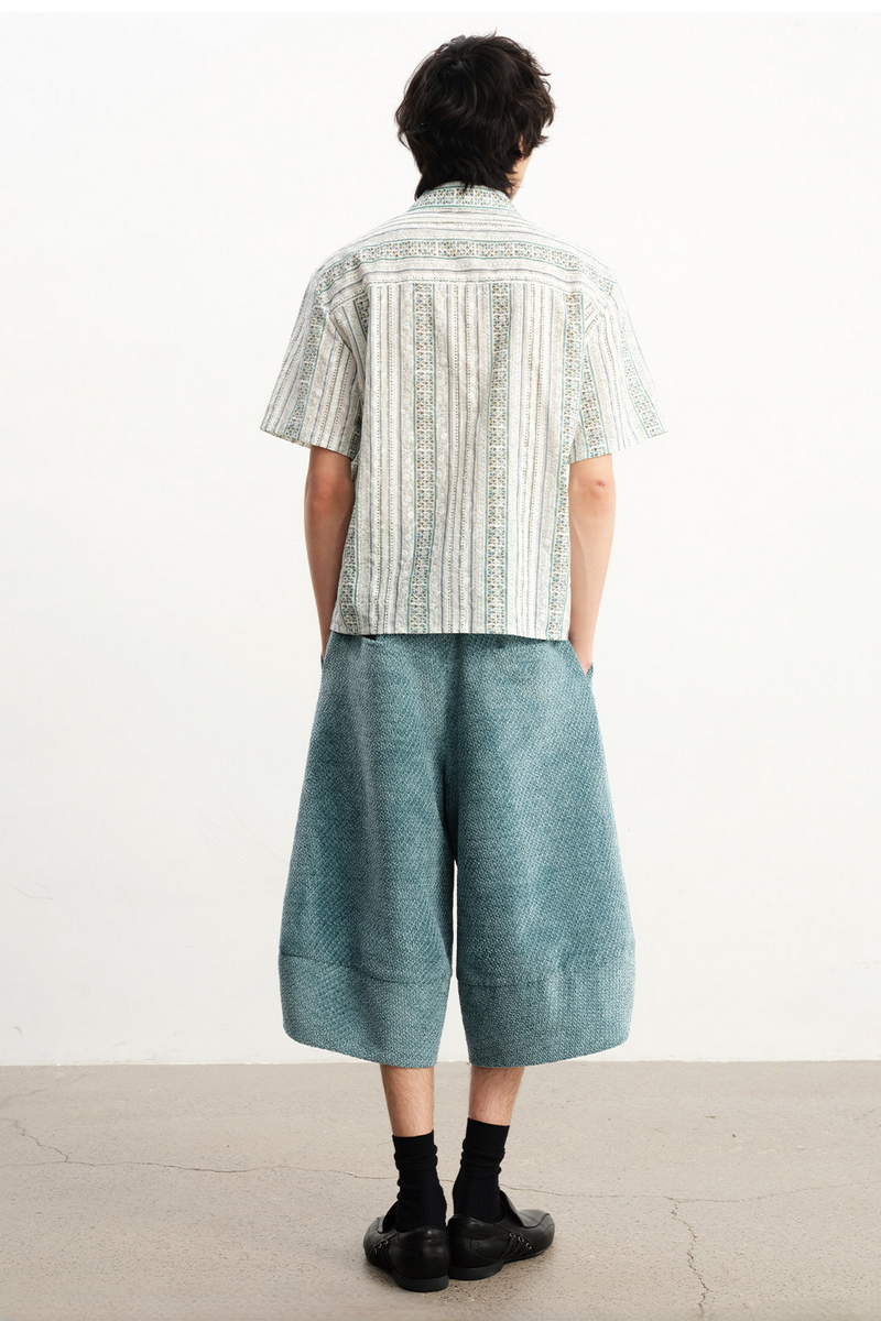 Textured Wide Leg Capris