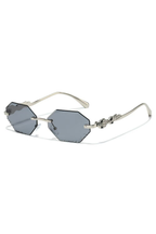 Elegant Rimless Rhinestone Polygon Sunglasses