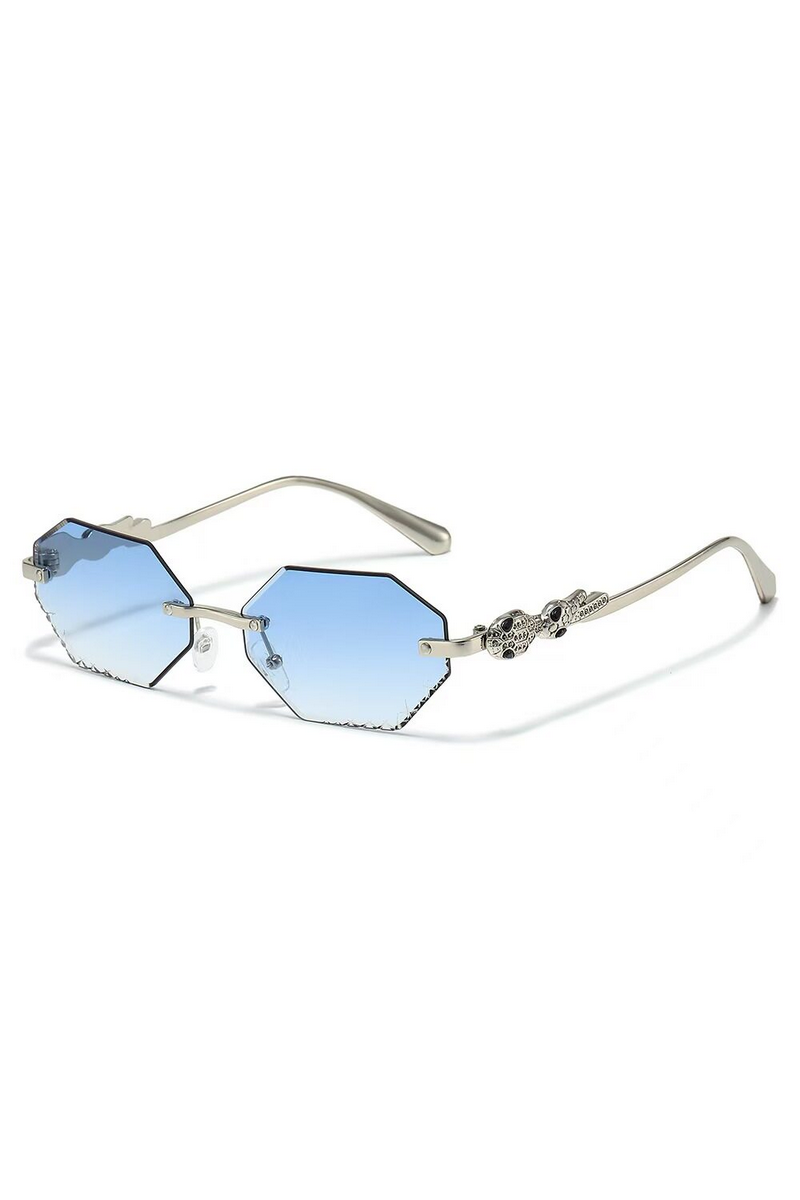 Elegant Rimless Rhinestone Polygon Sunglasses