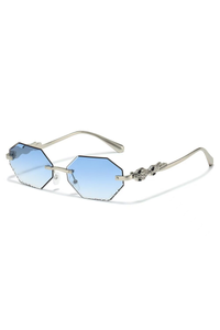 Silver Frame With Double Blue Lenses
