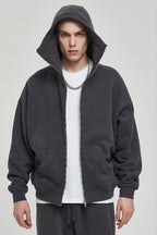 High Collar Zip-Up Hoodie