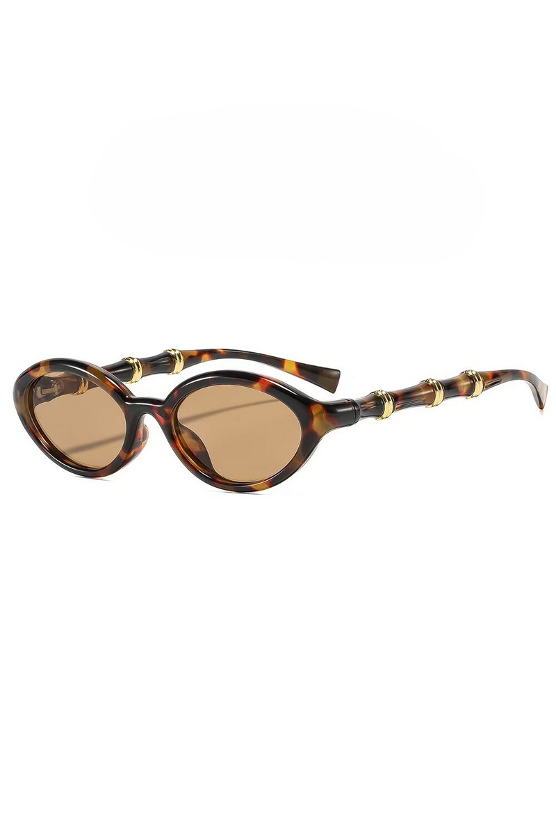 Elegant Bamboo Temple Oval Sunglasses