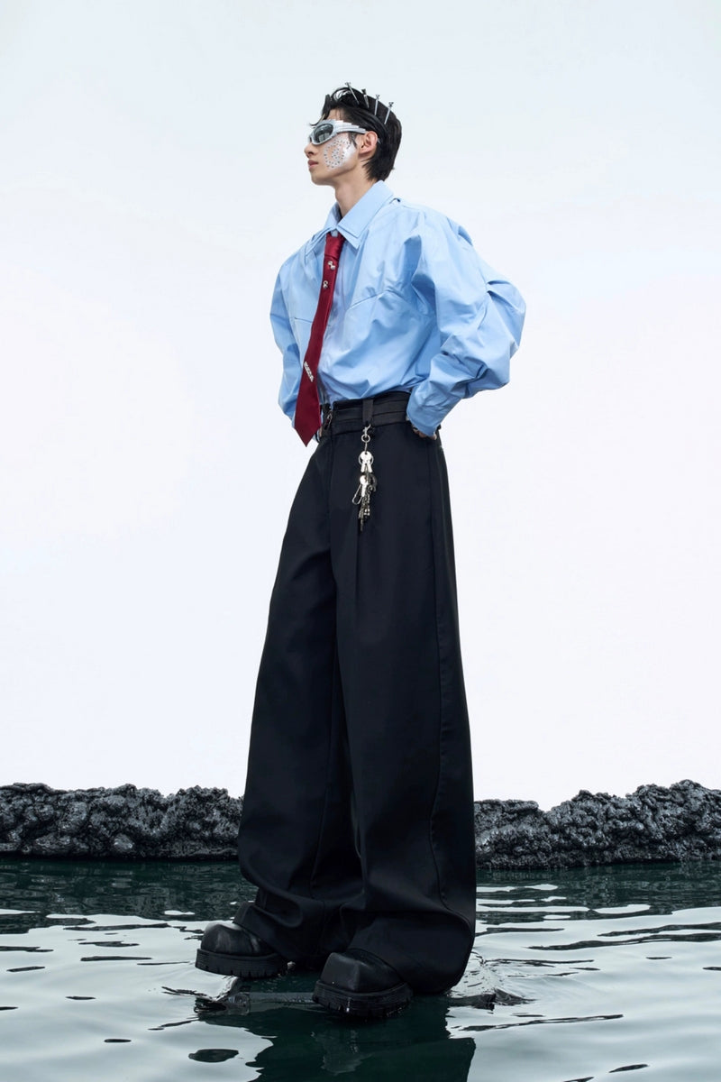 High-Waist Flared Trousers