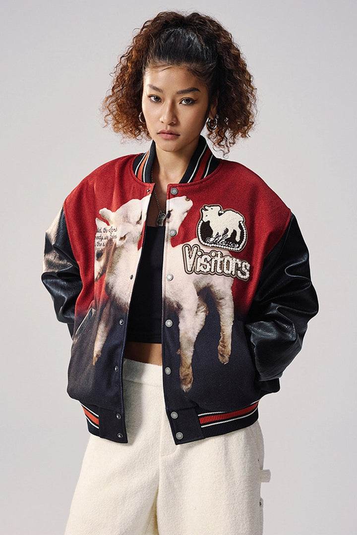 Pearl Ram Embroidered Varsity Jacket