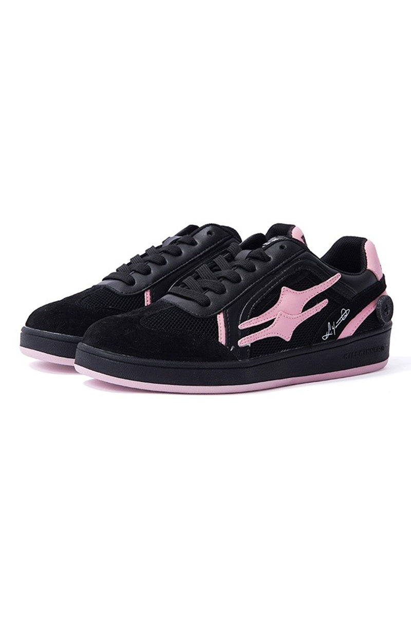 Black Pink Unisex Retro Low Top Trainers