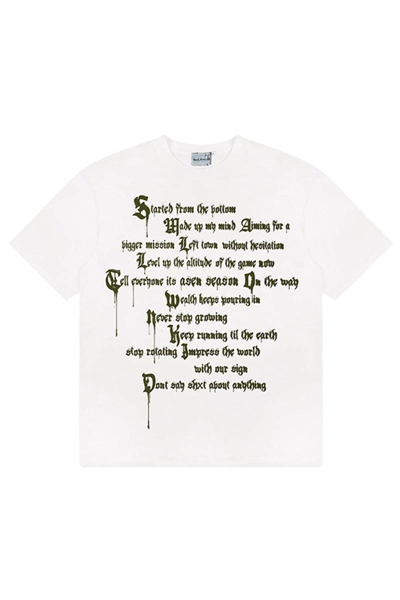 Poetry Print Hip Hop T-Shirt