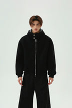 Dual Zip Hooded Sweatshirt Jacket