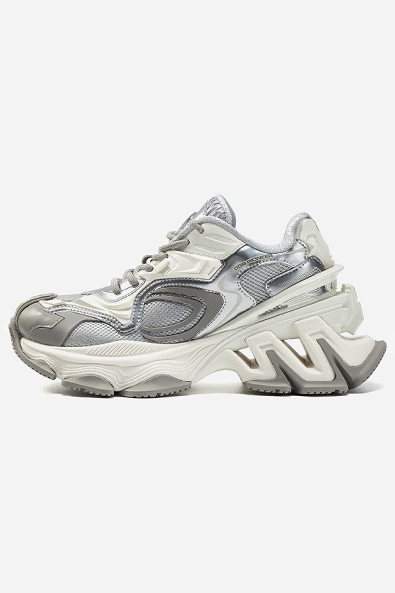 Pioneer Mecha Silver Dad Sneakers