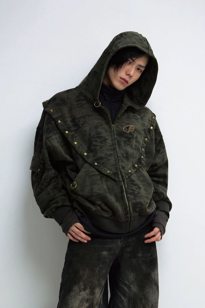 Camo Bronze Button Hoodie