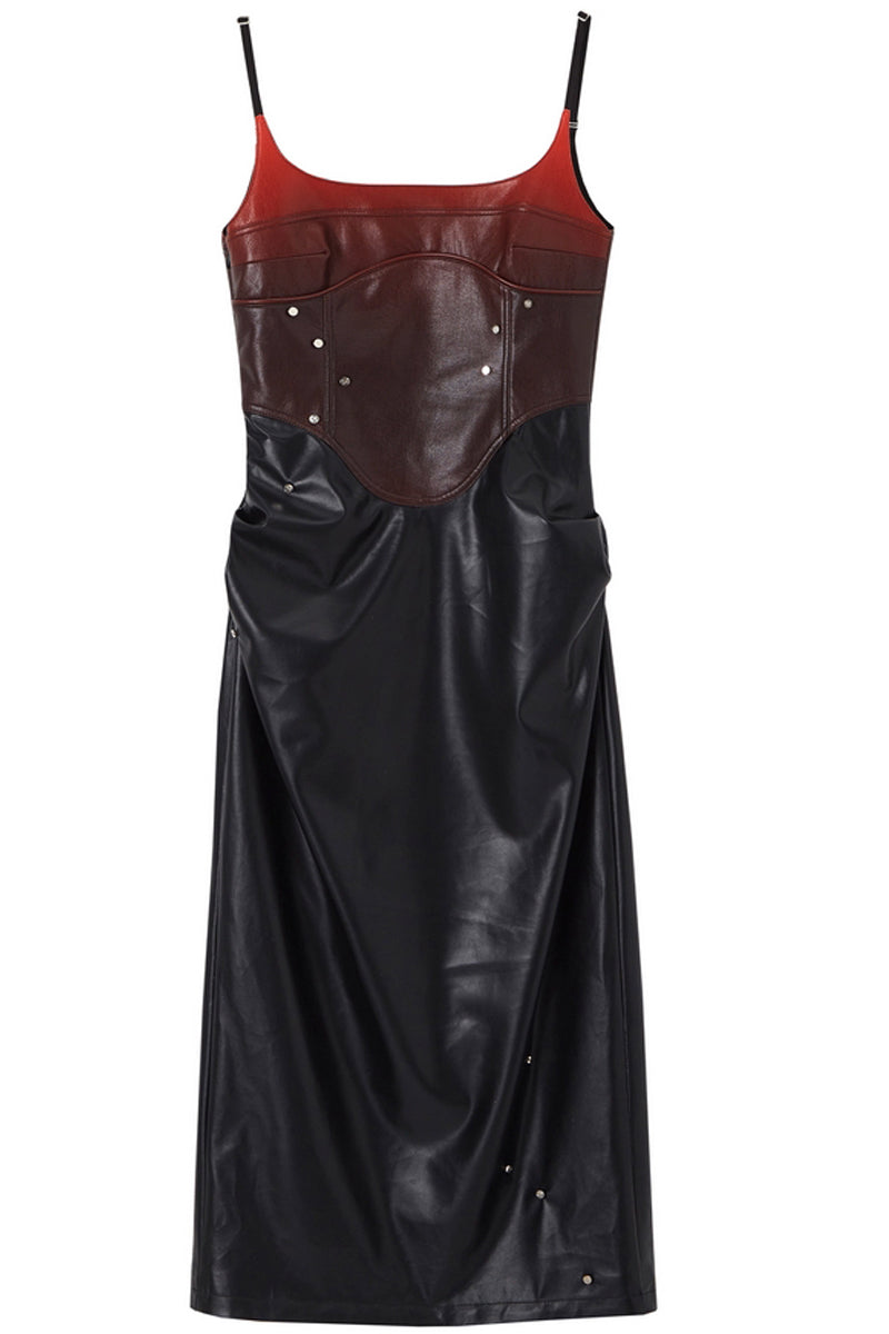 Gradient Leather Corset Dress