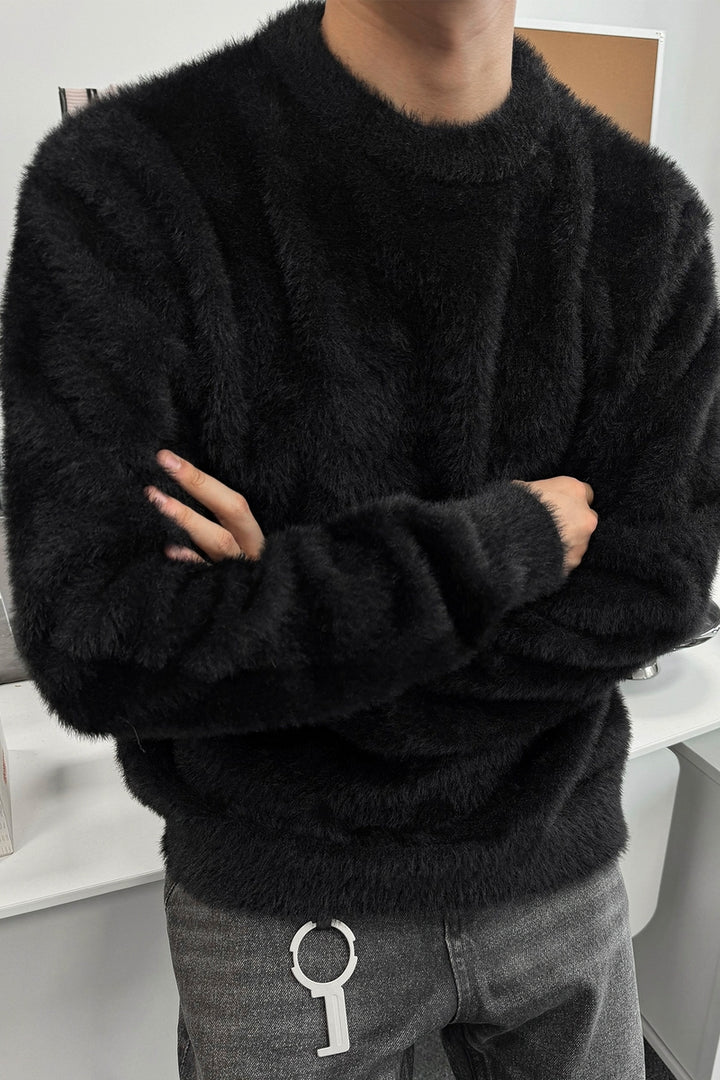 Faux Mink Knit Sweater