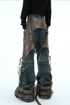 Detachable Patchwork Vintage Jeans