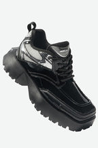 Square-Toe Mecha Platform Derby Shoes