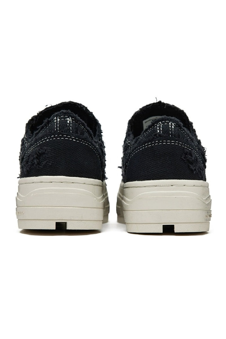 Carbon Black Low-Top Canvas Sneakers