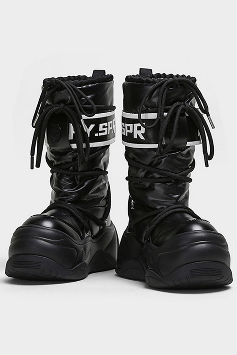 Black Waterproof Snow Boots