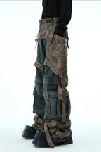 Detachable Patchwork Vintage Jeans