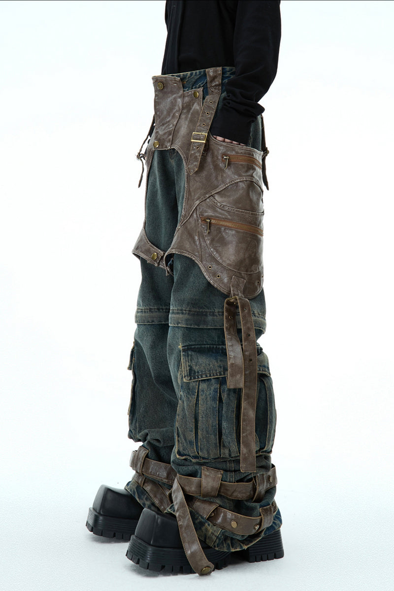 Detachable Patchwork Vintage Jeans