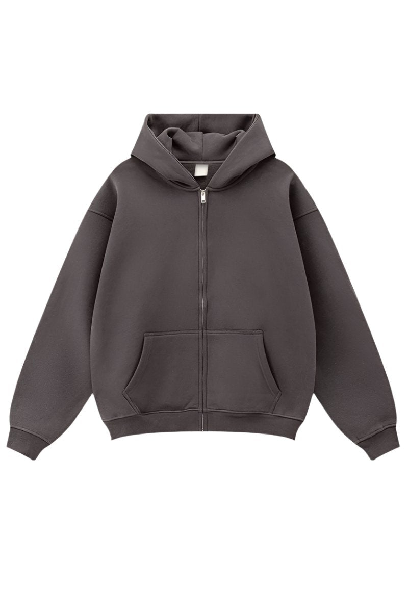 Fleece Streetwear Zip Hoodie