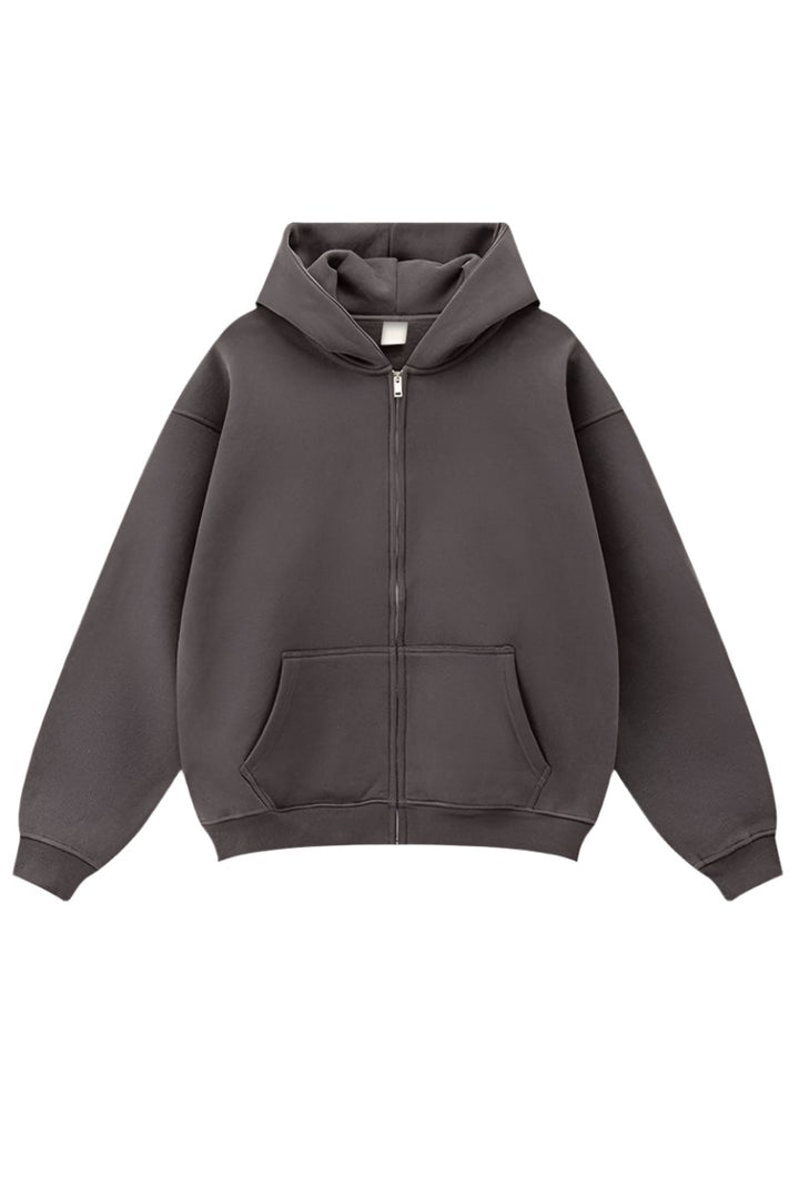 Fleece Streetwear Zip Hoodie