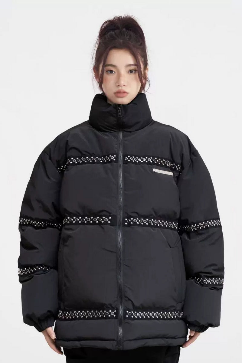 Fleece Stand-Collar Down Jacket