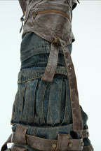 Detachable Patchwork Vintage Jeans